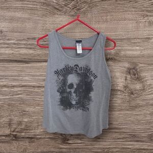 ⭐️Harley-Davidson 1903 Gray Graphic Crop Tank Top Size L
